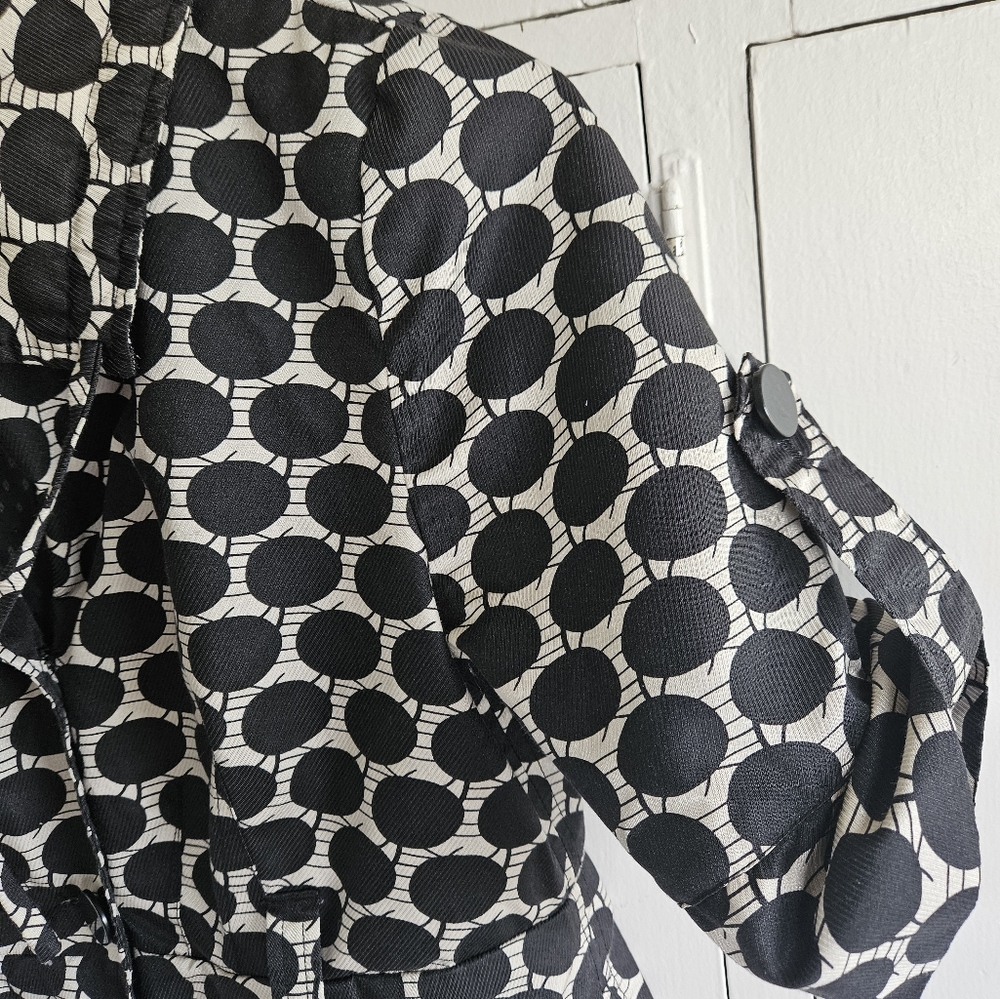 XXI black/white polka dot short sleeved jacket Size M - Picture 2 of 8